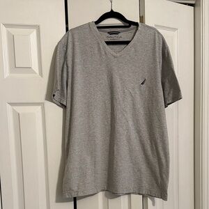 Nautica Heather Gray Men's V-Neck Tee